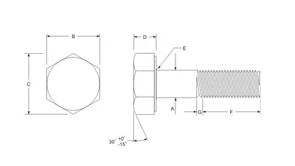 Heavy Hex Structural Bolt Dimensions