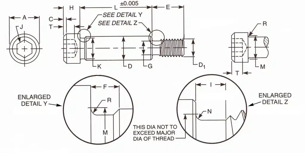 Socket Shoulder Bolts Diagram