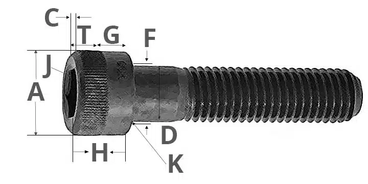 Socket Head Bolts Drawing