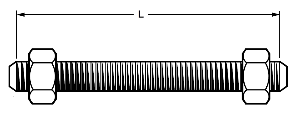Stud Bolt dimensions for ASME flanges.