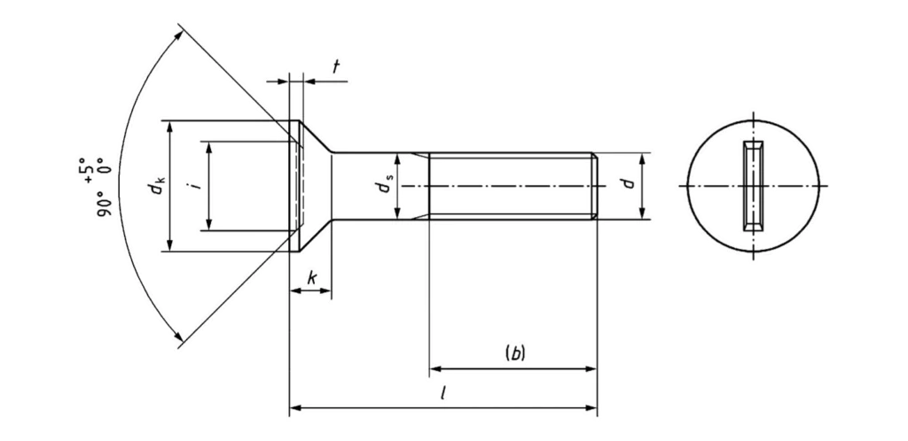 countersunk bolts dimesnions