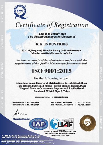 kk industries iso 9001 2015 certificate thumbnail